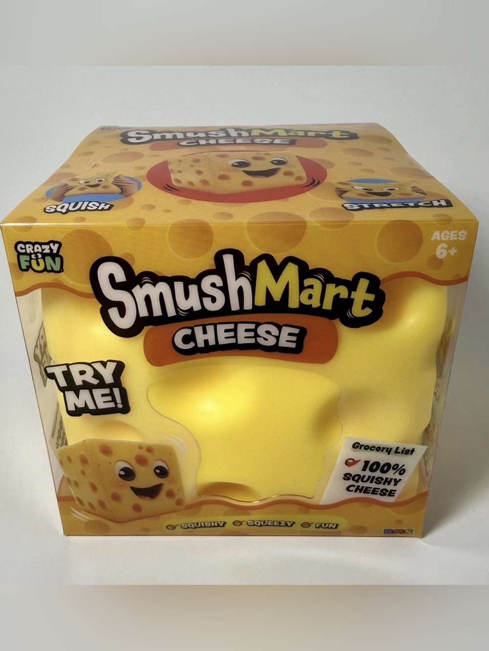 RMS Crazy Fun SmushMart Cheese Squishy Squeezy Stretch Sensory Toy TIK TOK VIRAL